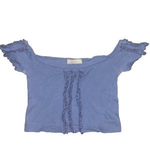 Vintage Prada Ruffled Periwinkle Cropped Top